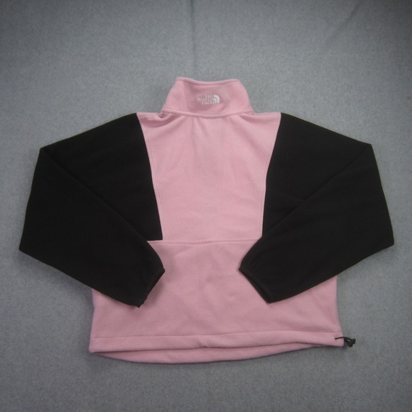 The North Face Sweater Womens Medium Pink Black 1/2 Zip Fleece Pullover - Picture 6 of 16